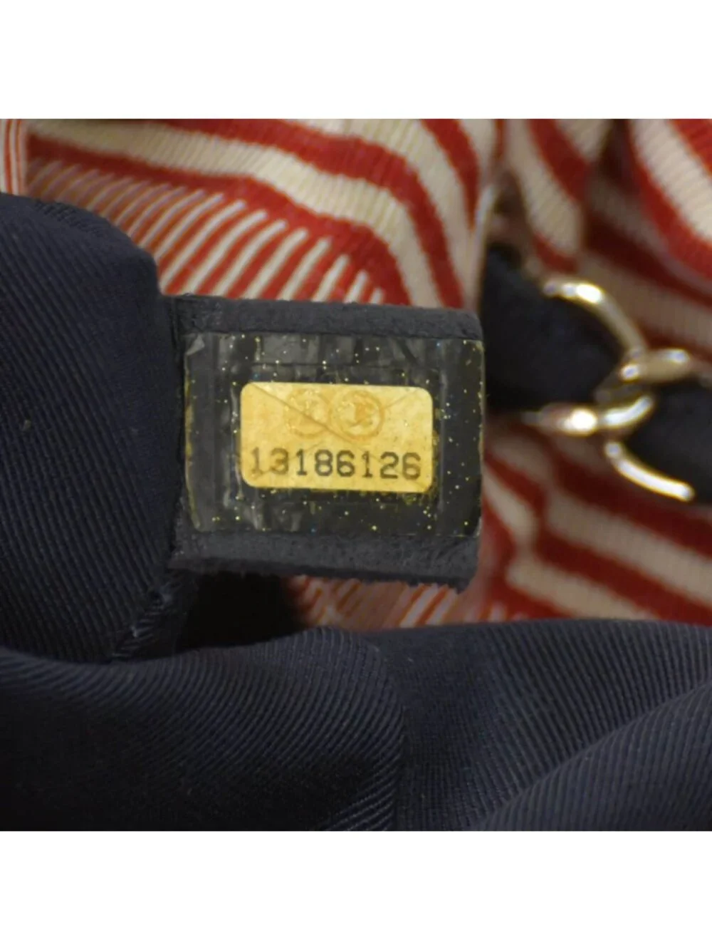 Chanel Coco Cabas GM Chain Tote Bag CC Logo Denim Canvas Stripe Silver